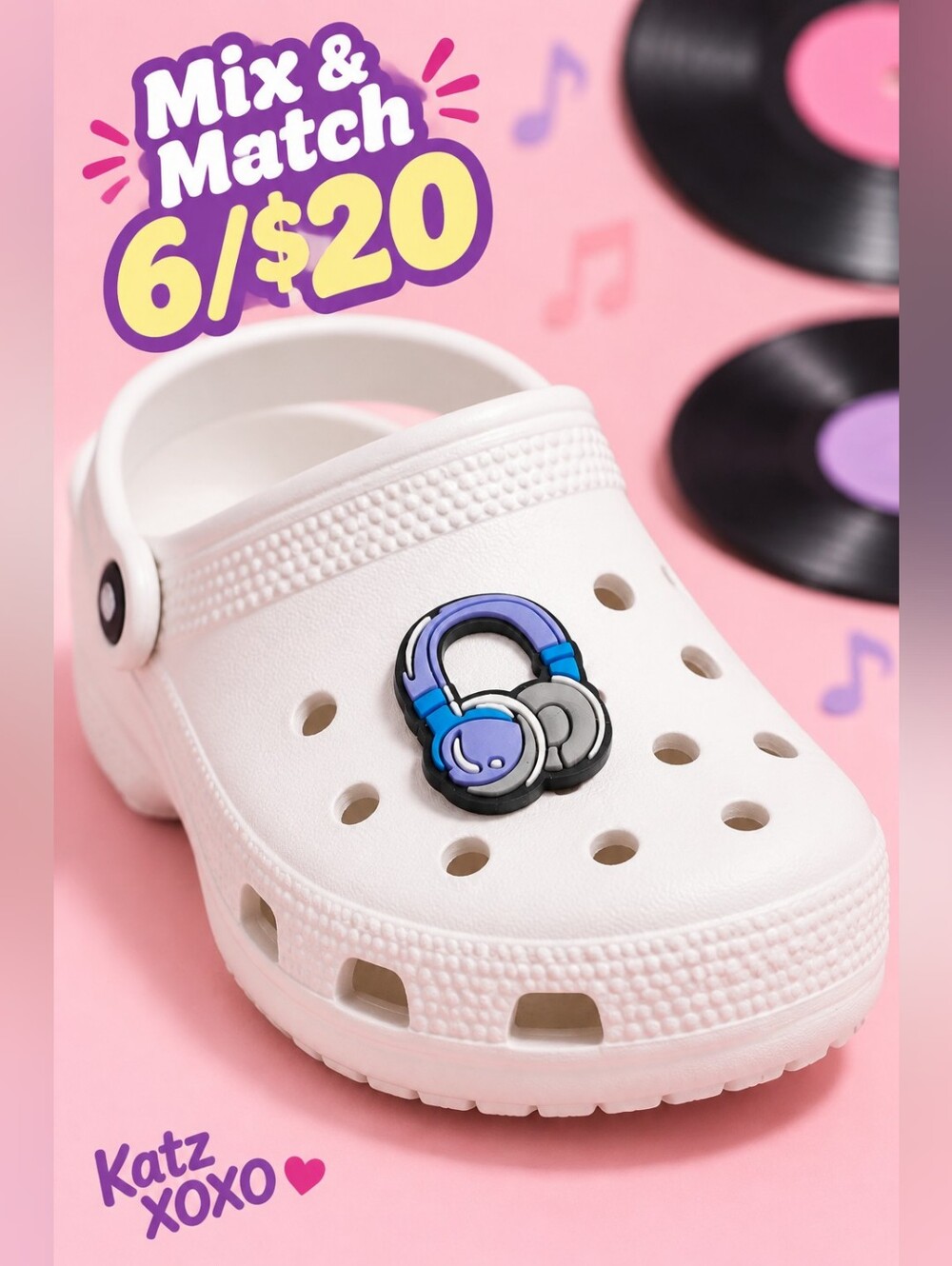 Headphones Croc Shoe Charm Music Gamer DJ Gaming Headset Jibbitz Style Travel